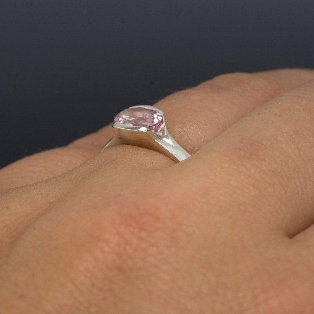 Oval Morganite Fold Solitaire Engagement Ring Ring by Nodeform