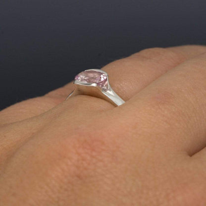 Oval Morganite Fold Solitaire Engagement Ring Ring by Nodeform