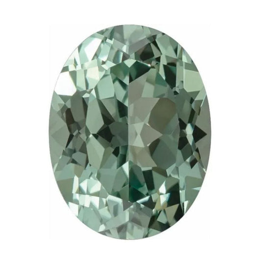 Oval Cut Lab Created Green Sapphire Gemstone 8 x 6 mm/ 1.75ct Lab-Created Green Sapphire Loose Gemstone by Nodeform
