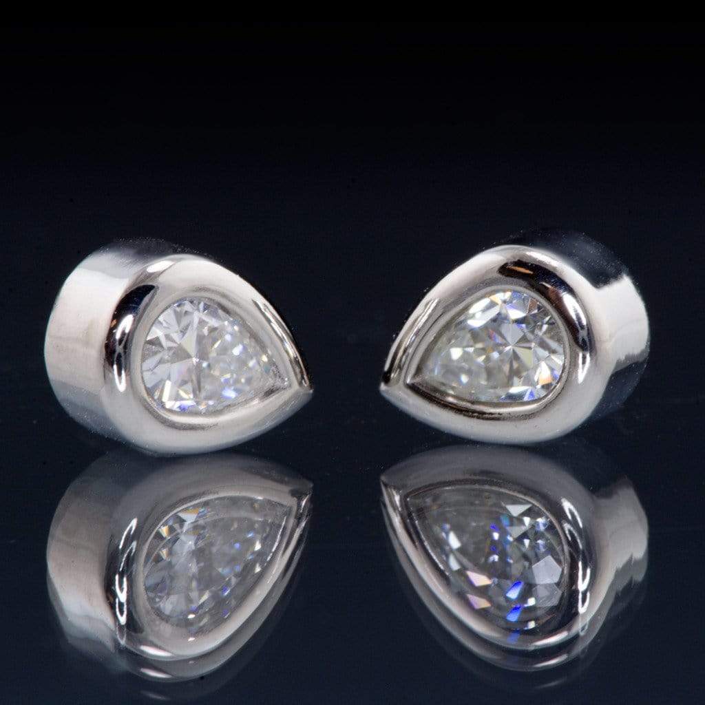 Pear Moissanite Bezel Stud Earrings Earrings by Nodeform