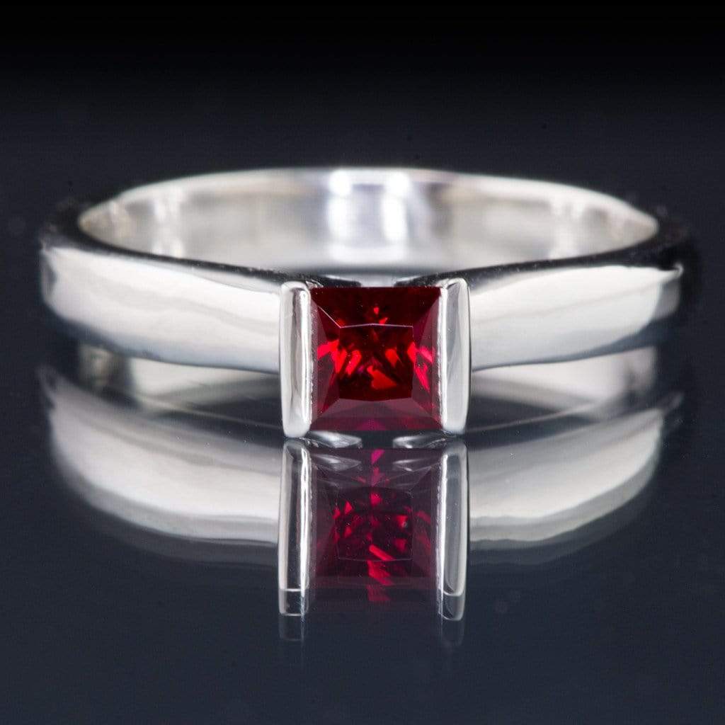 princess ruby semi bezel engagement ring DSC 5855