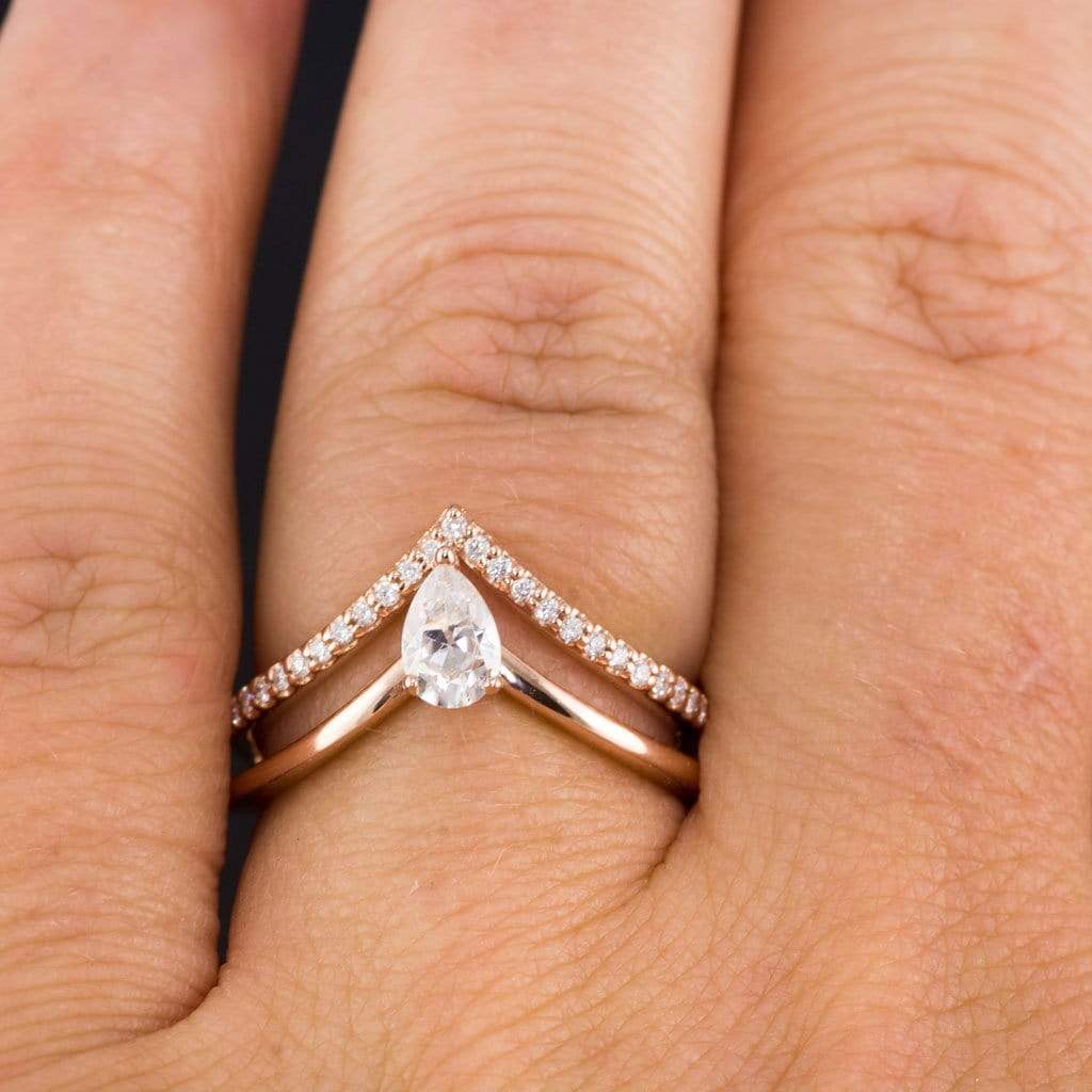 Winston Pear Lab Grown Diamond Dainty Engagement Ring