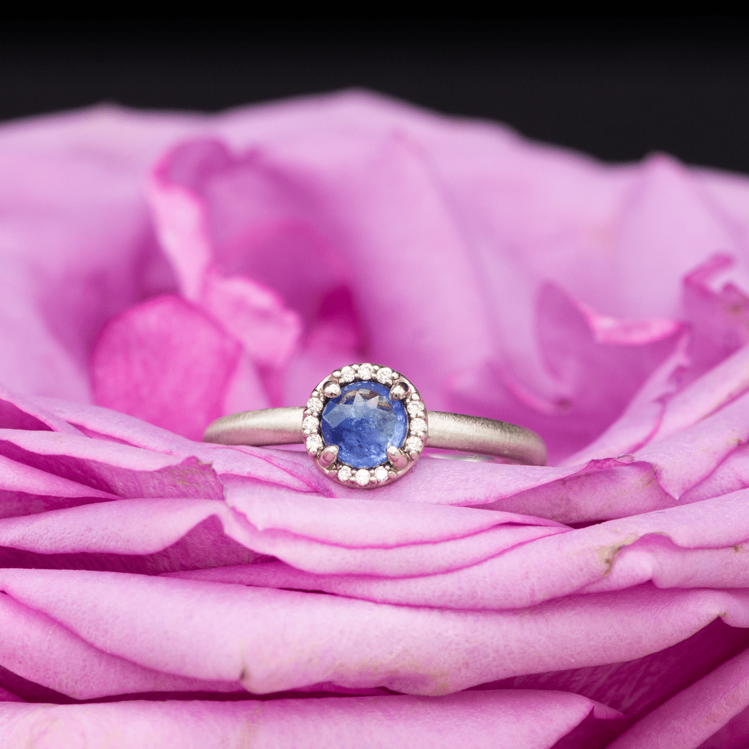 Rose cut sapphire engagement on sale ring