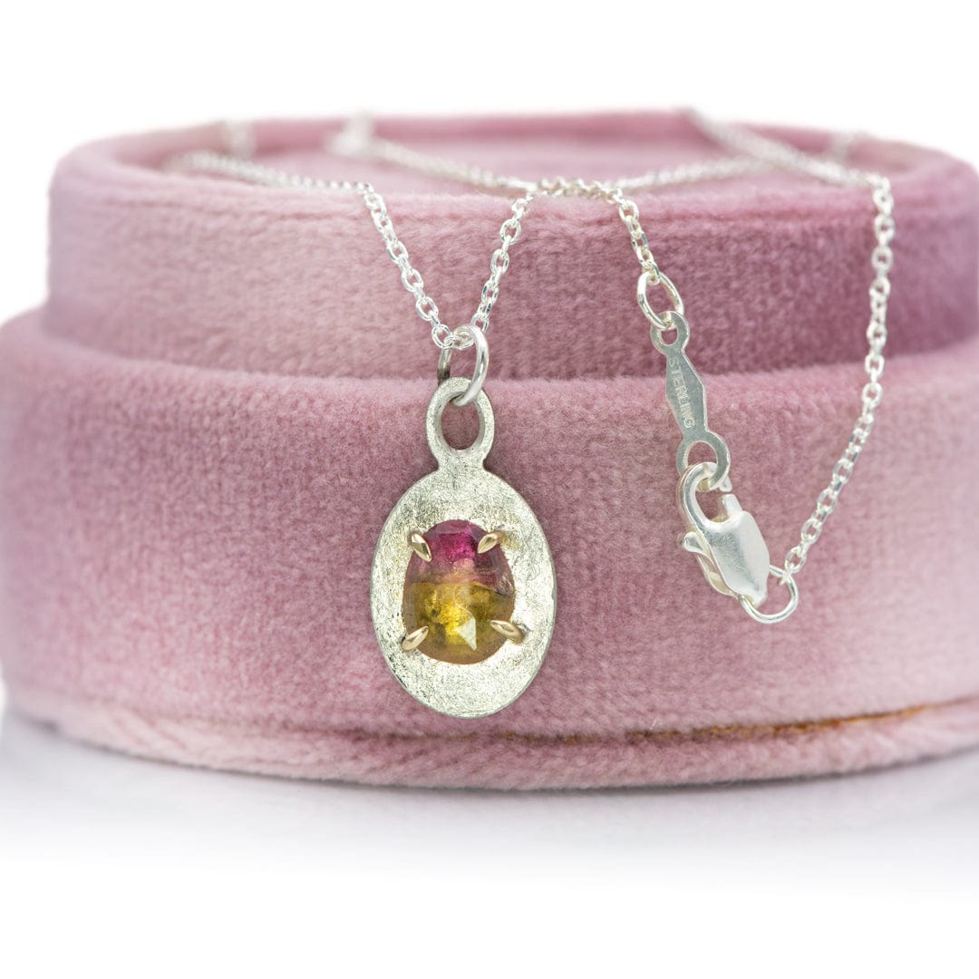 14K Gold Pink Topaz Pendant Necklace