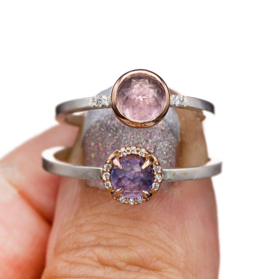 Platinum Purple Sapphire and Diamond Trilogy Engagement Ring – Lilia Nash  Jewellery