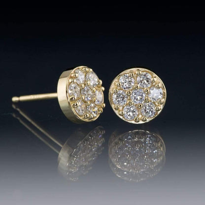 3/8CTW  Diamond, Moissanite or Sapphire Cluster Stud Earrings Earrings by Nodeform