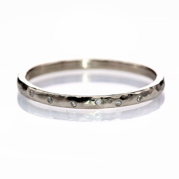 Skinny white gold hot sale wedding band