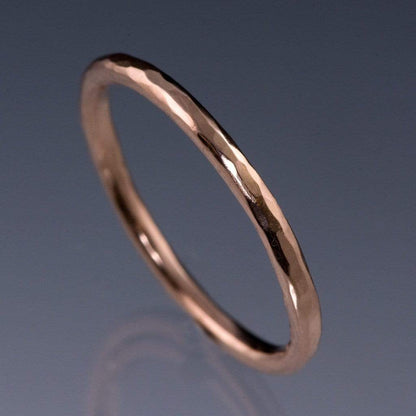 Skinny Hammered Texture Thin Wedding Band Ring by Nodeform