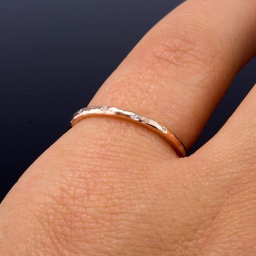 Thin diamond wedding on sale band