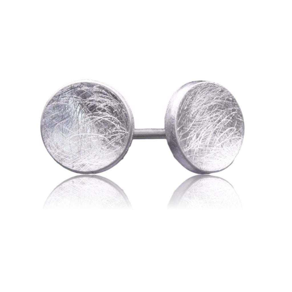 Small Concave Round Simple Sterling Silver Studs Earrings Sterling Silver Earrings by Nodeform