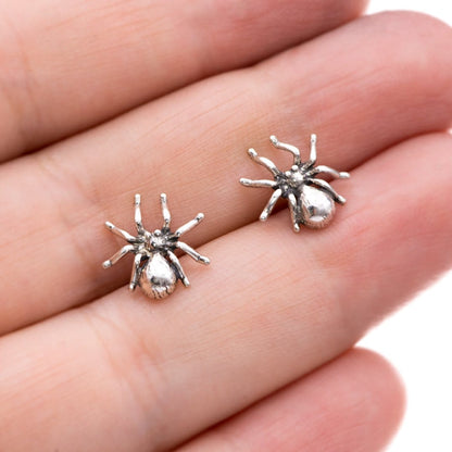 Spider Sterling Silver Stud Earrings, Ready to Ship Earrings by Nodeform