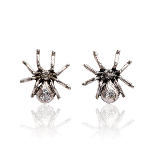 Moissanite Spider Sterling Silver Stud Earrings, Ready to Ship Earrings by Nodeform
