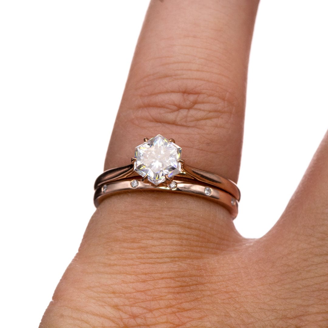 Skinny wedding band with diamonds Clearance