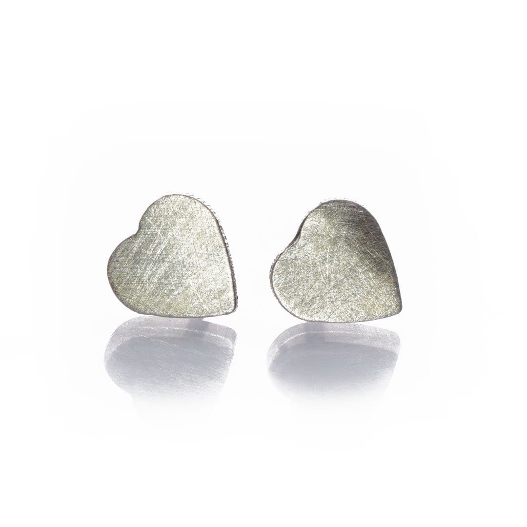 Tiny Sterling Silver Heart Stud Earrings, Ready to Ship Sterling Silver Earrings by Nodeform