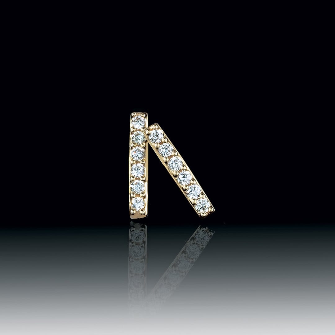 Vertical Diamond Bar Studs Earrings Earrings by Nodeform