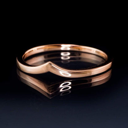 Vicky Ring V-Shaped Contoured Curved Skinny Thin Wedding Ring Stacking Band Ring by Nodeform