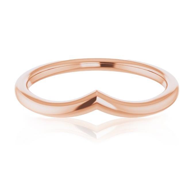 Vicky Ring V Shaped Contoured Curved Thin Wedding Ring Stacking Band 14k Rose Gold / 1.5mm wide Ring by Nodeform
