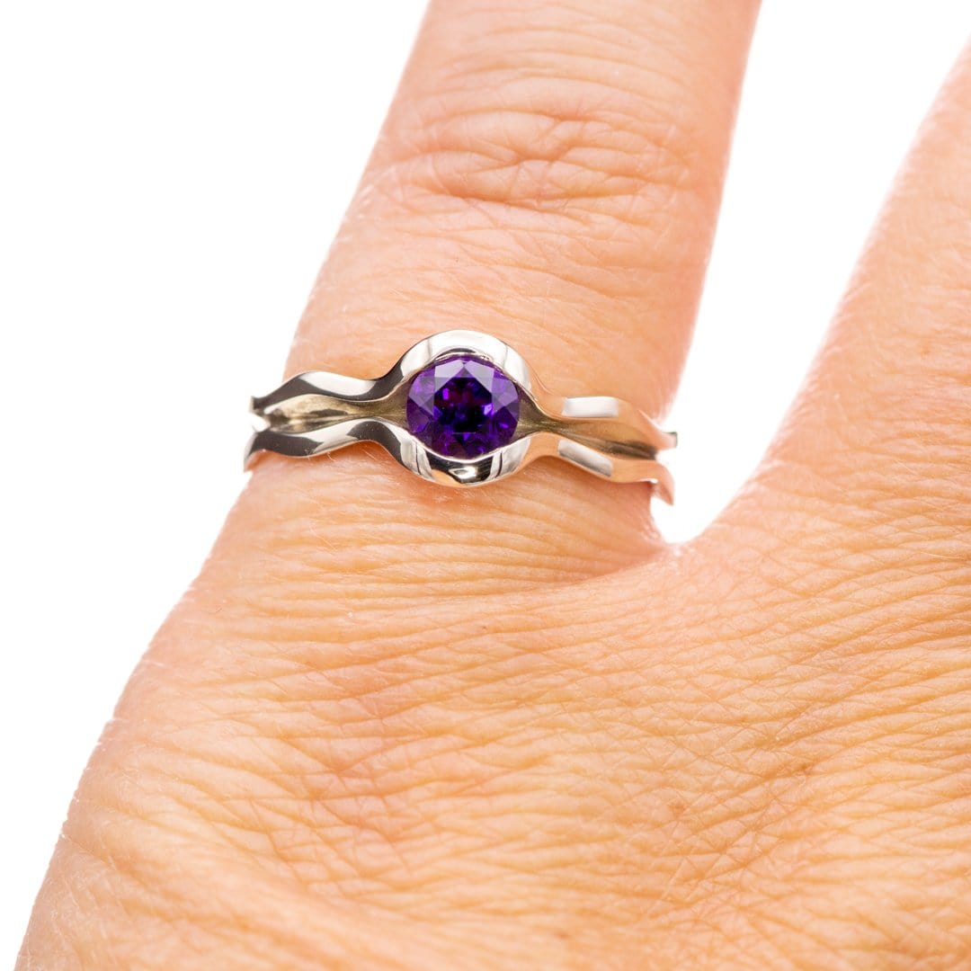 4.56 carat Amethyst diamond engagement ring – Lilo Diamonds