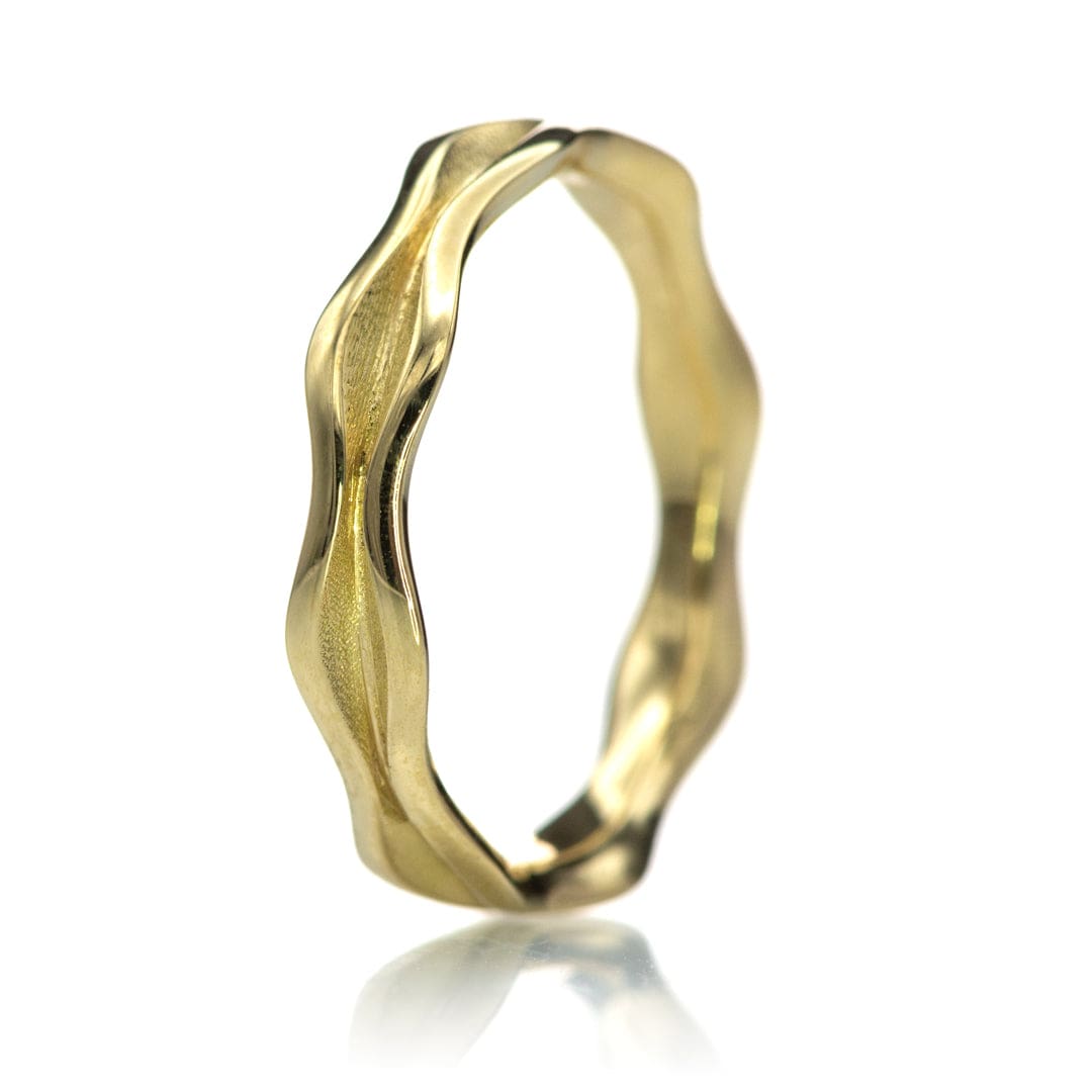 Wave Narrow Wedding Ring Band Ring by Nodeform
