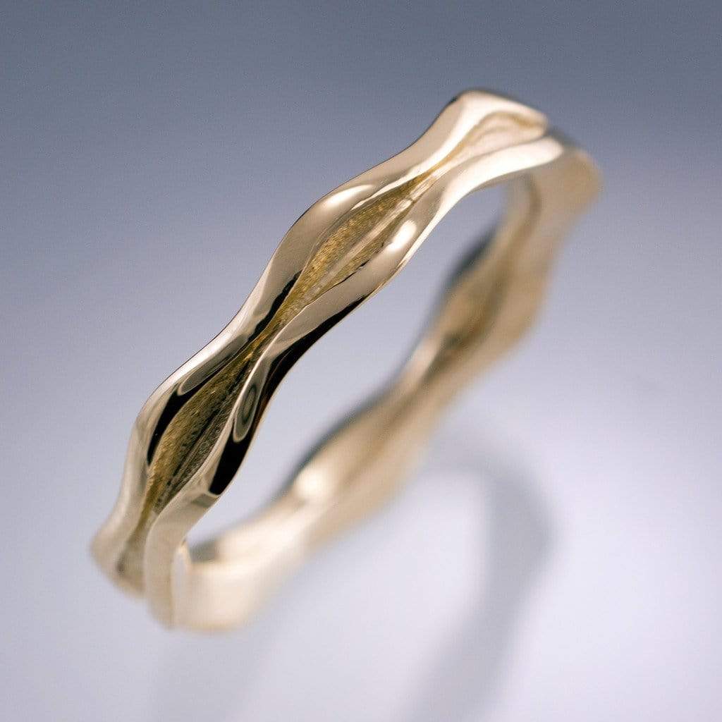 Wave Narrow Wedding Ring Band Ring by Nodeform