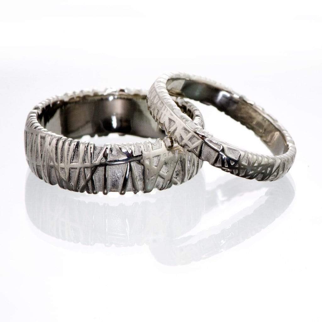 Narrow Woven Texture Wedding Band Ring by Nodeform
